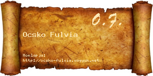 Ocsko Fulvia névjegykártya