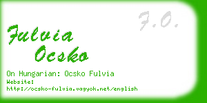 fulvia ocsko business card